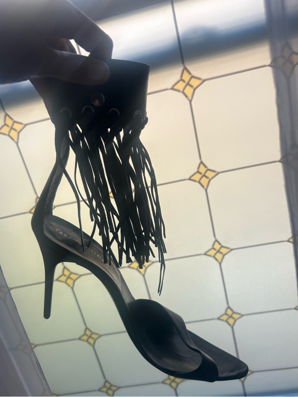 Gianmarco Lorenzi Leather Fringe Heel